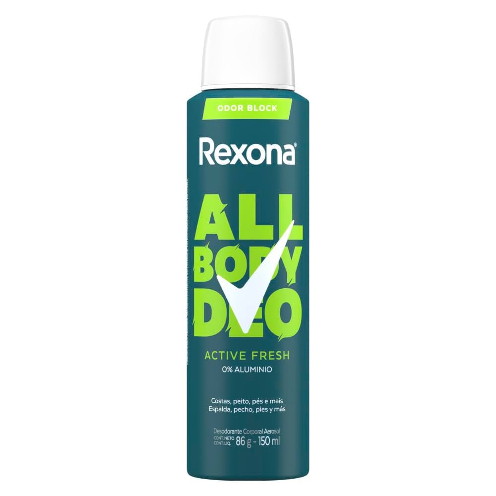 Rexona Desodorante Corporal Aerosol Masculino All Body Deo Active Fresh 150ml